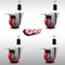Service Caster 3.5'' SS Red Poly Swivel 1-3/8'' Expanding Stem Caster Set Total Lock Brake, 4PK SCC-SSEXTTL20S3514-PPUB-RED-138-4 - alternate 3
